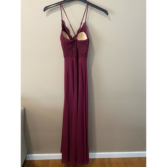 Burgundy Lace Top Maxi Dress - Picture 6 of 6